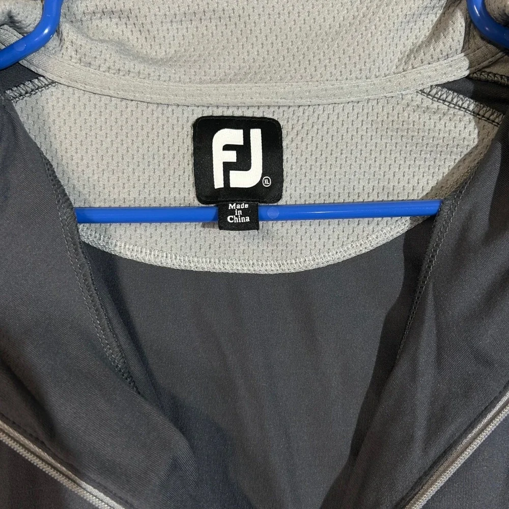 FootJoy Men Gray 1/4‎ Zip Pullover Golf Jacket Long Sleeve 100 Years Logo Size L